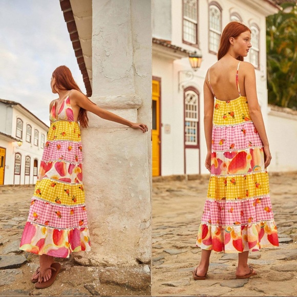 NWT | FARM Rio Mixed Picnic Maxi Dress - Picture 2 of 8
